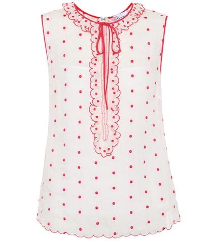3x1 Polka Dot Tie-neck Top