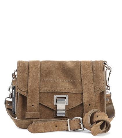 Aquazzura Ps1 Mini Crossbody Suede Shoulder Bag