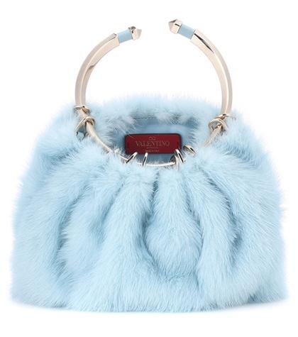 Valentino Garavani Valentino Garavani Bebop Loop Mink Fur Clutch