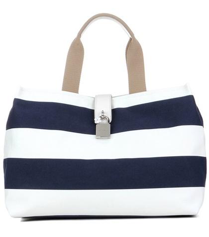 Dolce & Gabbana Striped Canvas Tote Bag