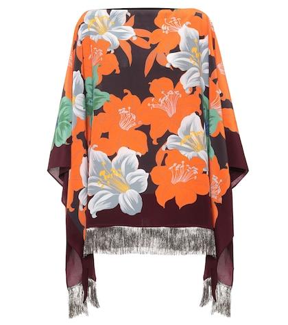 P.e Nation Printed Silk Poncho