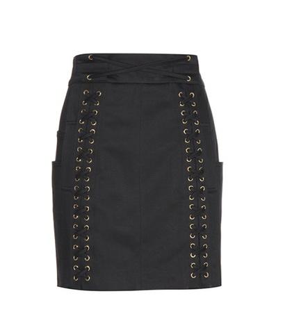 Balmain Embellished Cotton Miniskirt