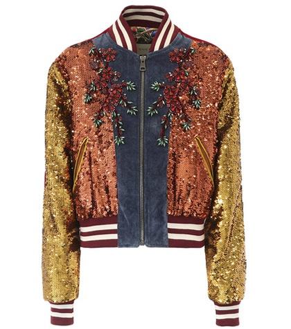Gucci Sequinned Cotton Varsity Jacket