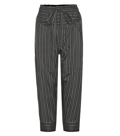 Isabel Marant Shantel Striped Silk-blend Cropped Trousers