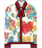 Gucci Corsage Print Silk Top