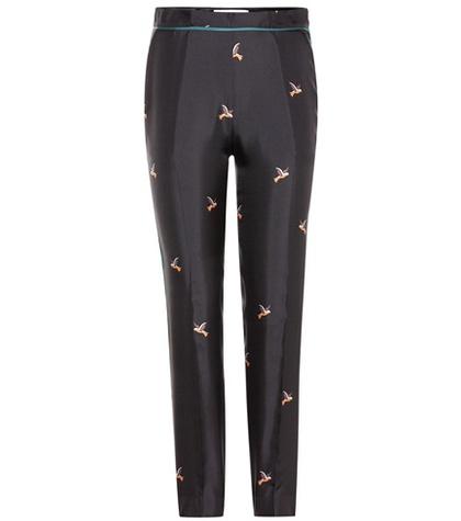 Victoria Victoria Beckham Printed Silk Trousers