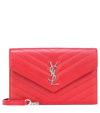 S Max Mara Monogram Envelope Leather Shoulder Bag