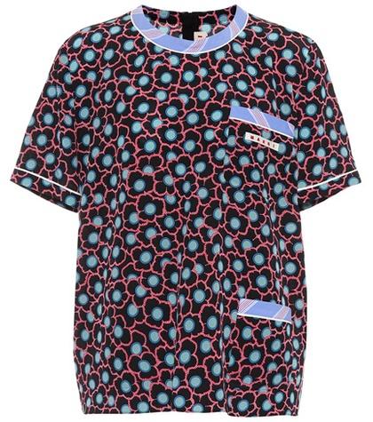 Marni Floral-printed Silk Top