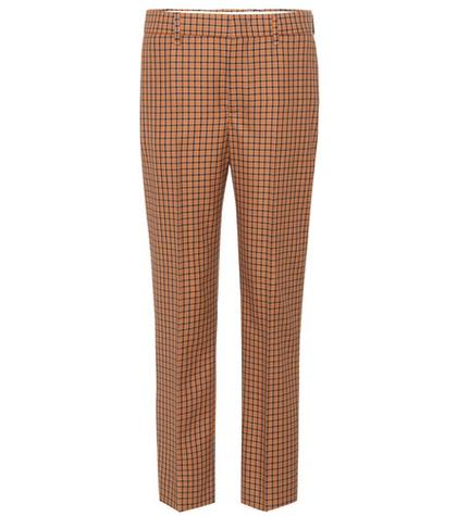 Prada Plaid Wool And Mohair Trousers