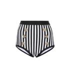 Balmain High-rise Striped Bikini Bottoms