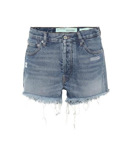 Off-white Distressed Denim Shorts