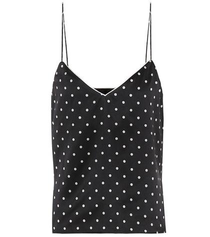 Ganni Polka-dotted Silk Satin Camisole