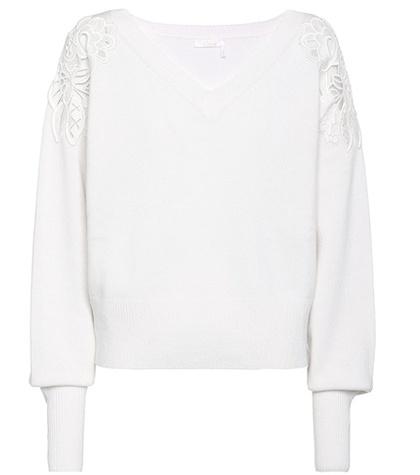 Chlo Wool And Cashmere Sweater With Lace