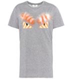 Fendi Fur-trimmed Cotton T-shirt