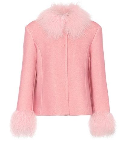Saks Potts Dorthe Fur-trimmed Wool Jacket