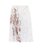 Prada Pleated Printed Silk Skirt
