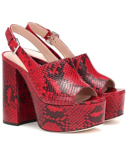 Bonpoint Snake-effect Leather Sandals