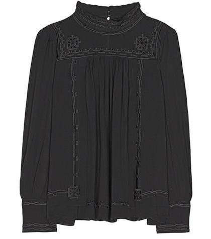 Isabel Marant Maeva Embroidered Silk Top