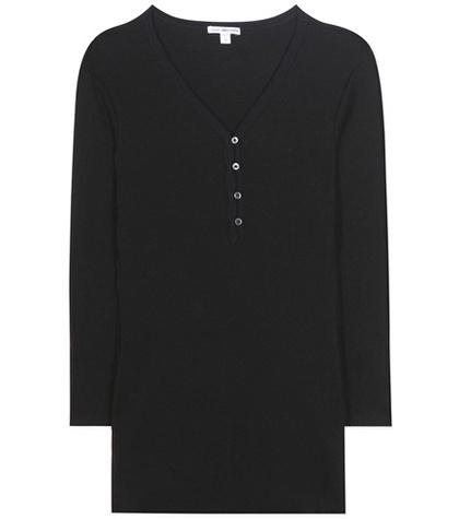 James Perse Henkey Cotton And Cashmere Top