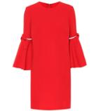 Oscar De La Renta Flutter-sleeve Wool Crêpe Minidress