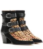 Isabel Marant Printed Calf Hair And Suede Ankle Boots