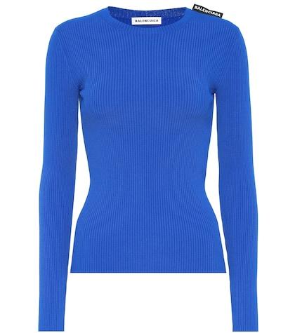 Balenciaga Ribbed-knit Jersey Sweater