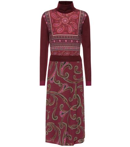Joseph Paisley Wool-blend Midi Dress