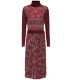 Joseph Paisley Wool-blend Midi Dress