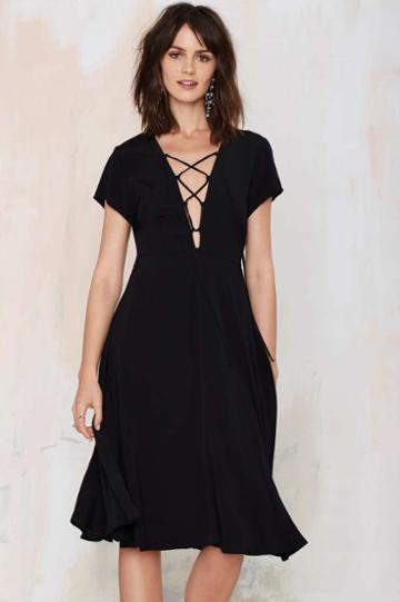 Teenplo Wait & See Lace-up Dress