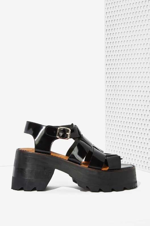 Factory Sabrina Tach Fish Leather Sandal