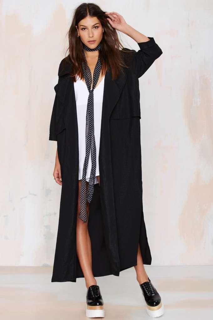 Pippa Lynn Rain Down Trench Coat - Black