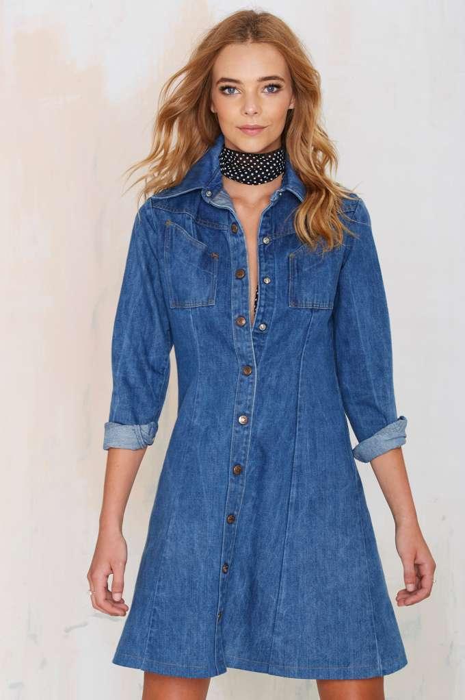 Nasty Gal Vintage Suki Denim Dress