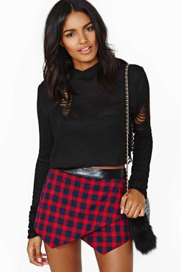 Factory Courted Skort - Plaid