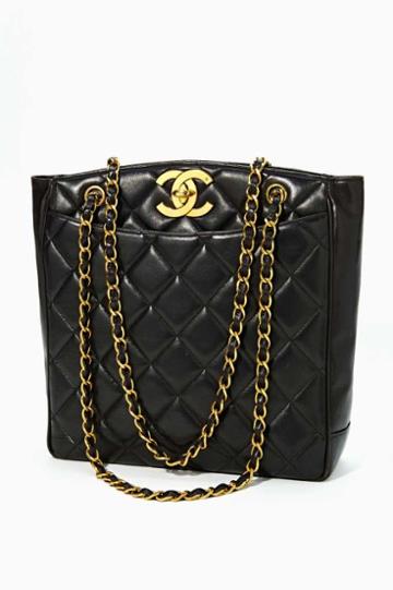 Factory Vintage Quilted Chanel Black Leather Tote - Sold Out
