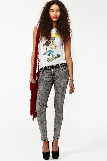 Detour Reversible Skinny Jeans - Acid Wash