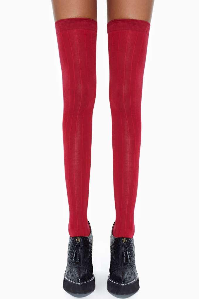 Factory Linear Thigh High Socks