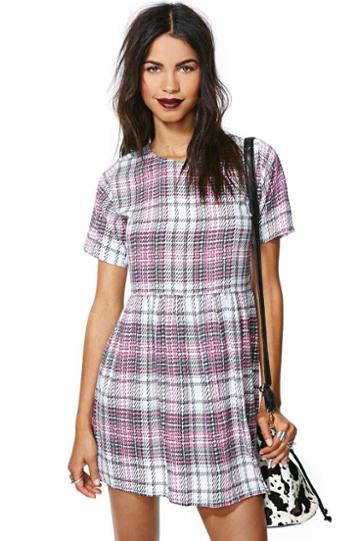 Motel Motel Penny Dress - Tartan Pink