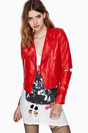 Factory For The Thrill Faux Leather Moto Jacket