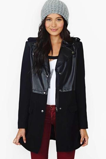 Factory Assumed Identity Faux Leather Coat
