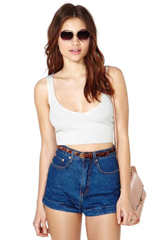 Factory Moon Stone Crop Top