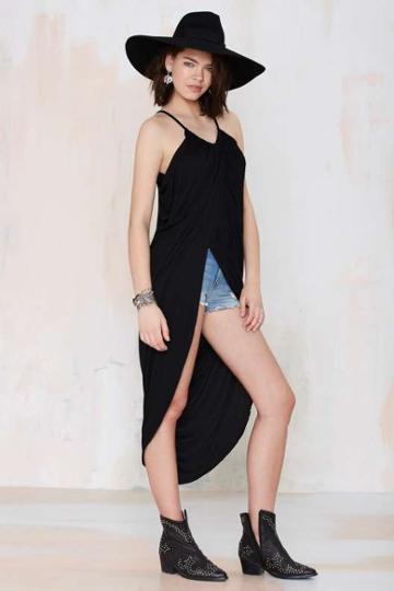 Factory Madison Square Athena Wrap Maxi Dress - Black