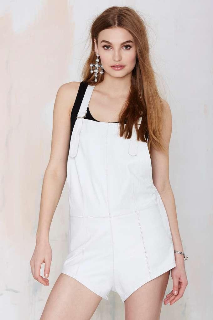 Jennifer Kate Ringer Leather Romper