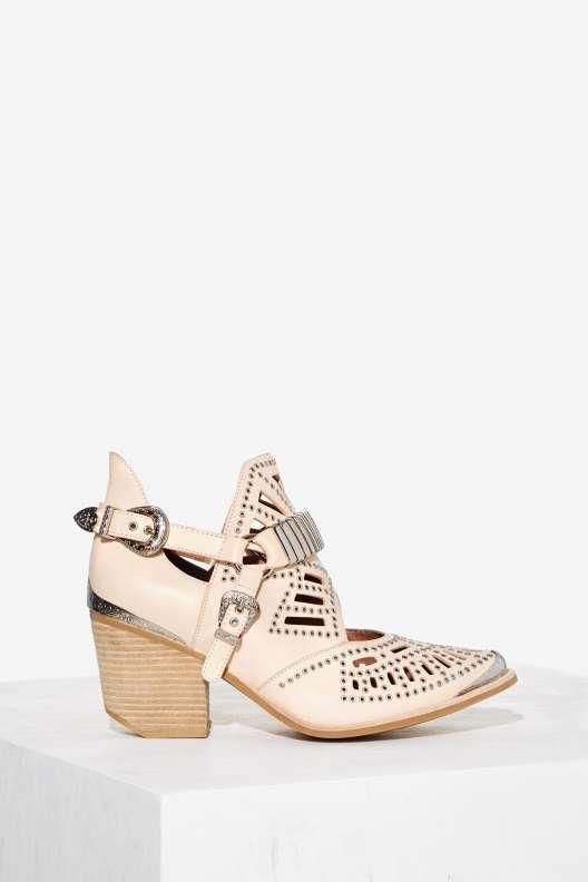 Jeffrey Campbell Calhoun Leather Ankle Boot - Beige