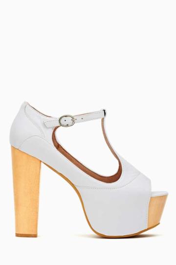 Factory Jeffrey Campbell Foxy Wood Platform - White
