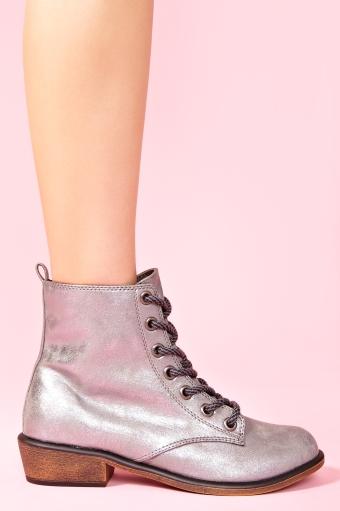 Portland Combat Boot - Silver