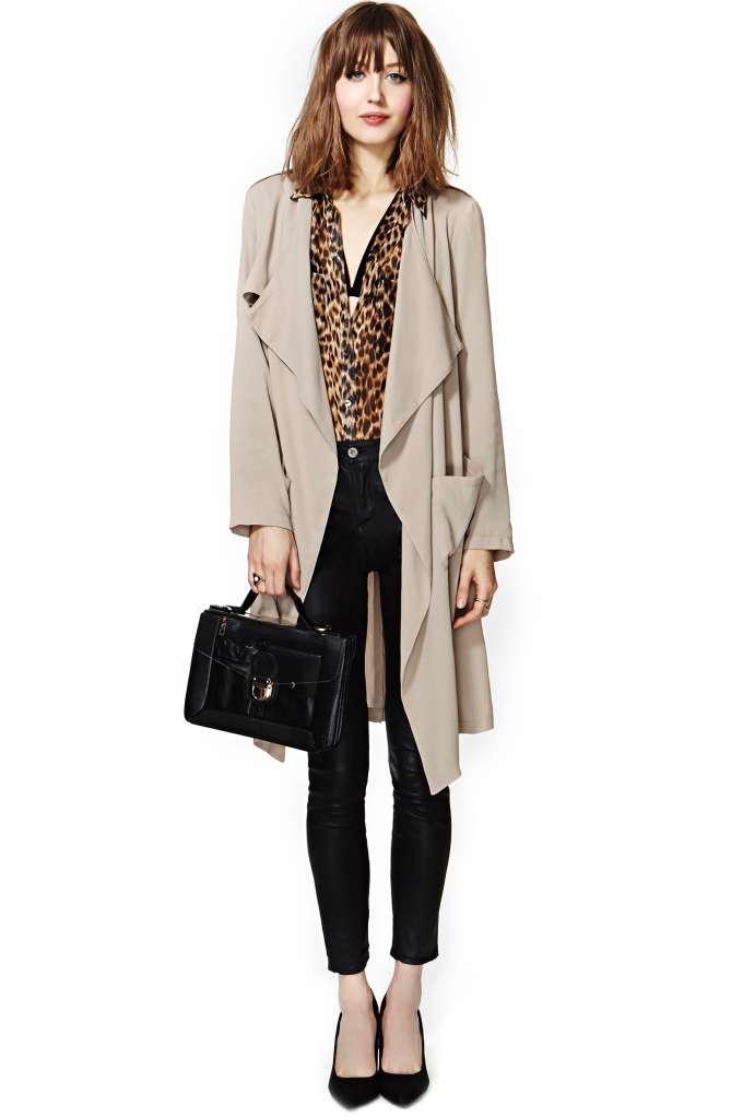 Factory Rain Or Shine Draped Jacket