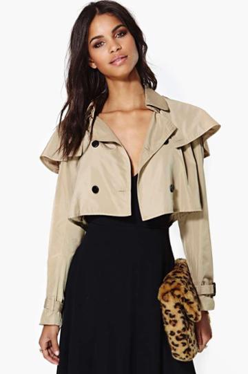 Factory Top Secret Crop Trench Coat