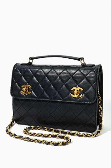 Factory Vintage Chanel Quilted Black Leather Satchel - Sold Out