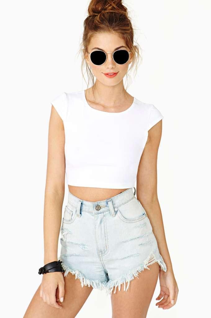 Factory Sweet Persuasion Crop Tee - White