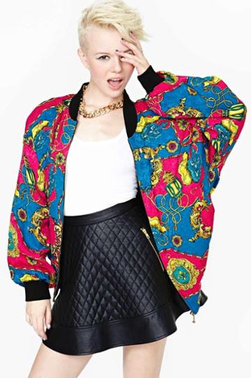 Factory Cotton Candy Silk Bomber Jacket